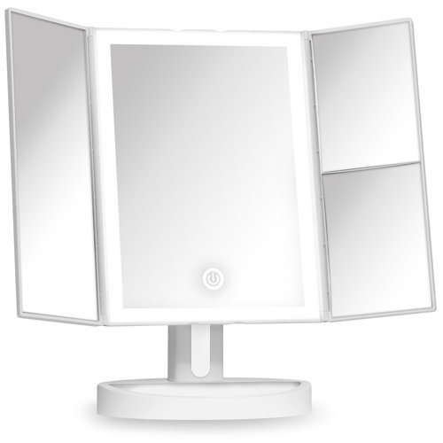Wrought Studio Vanity Modern Lighted Magnifying Makeup Mirror & Reviews